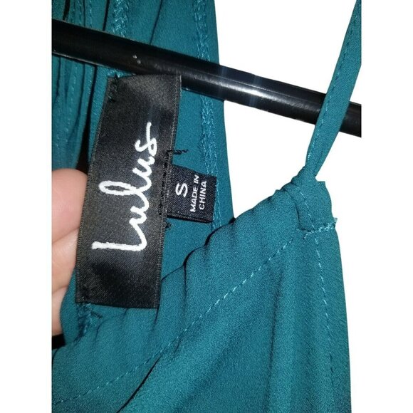 Lulus Teal Sleeveless Maxi Dress S Flowy Elegant Event Wedding‎ Prom Casual - Picture 6 of 11